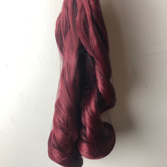 24” CURLY WINE RED 280 GRAMS  4 PEICE CLIP INS NWT - Picture 5 of 8